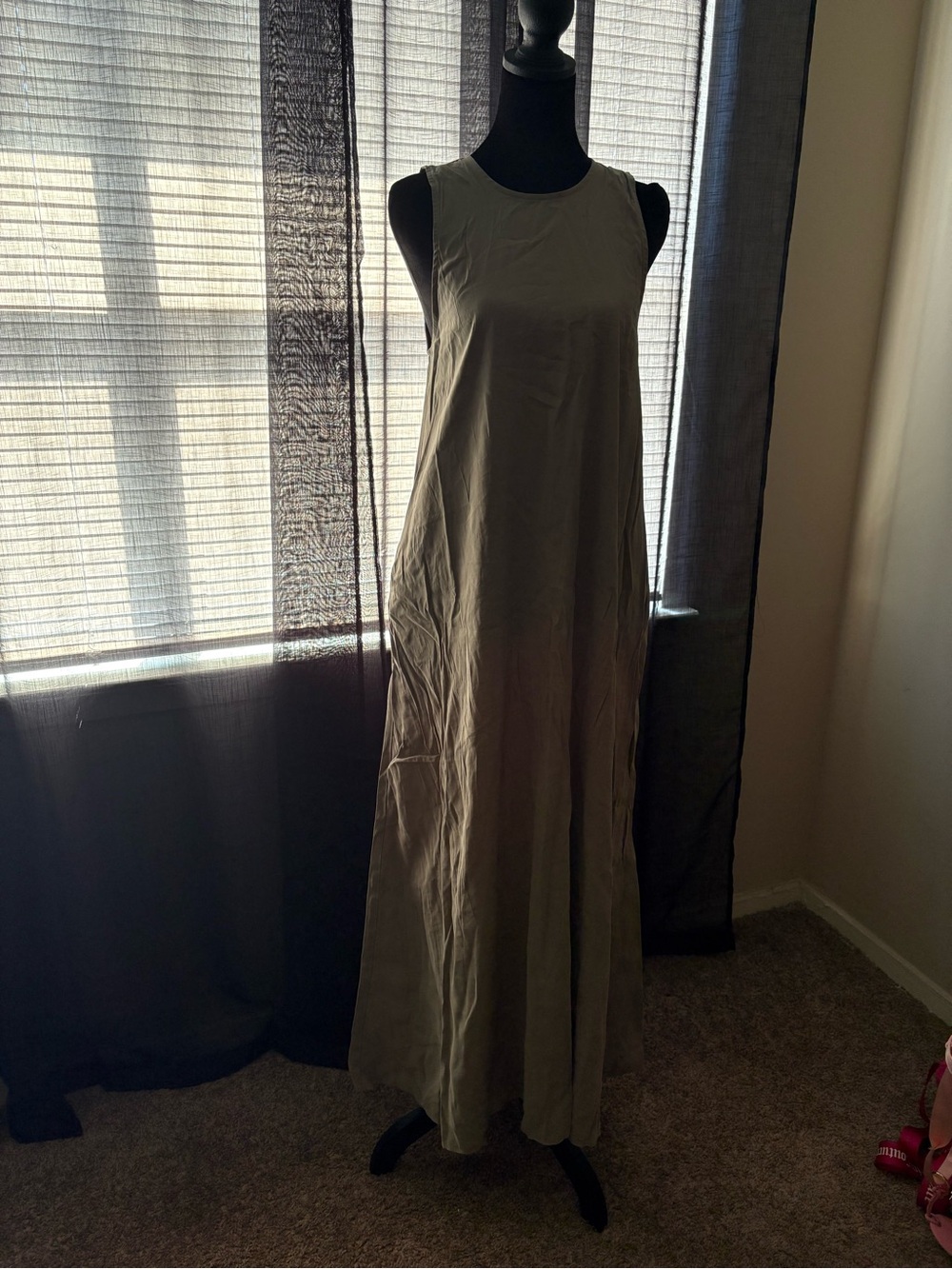 Zara Olive Sleeveless Maxi Dress